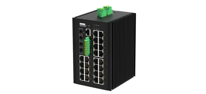 24xGE RJ45 ، 4x10G SFP دعم DI/DO و RS485 ، منفذ 1-4 يدعم BT 90w