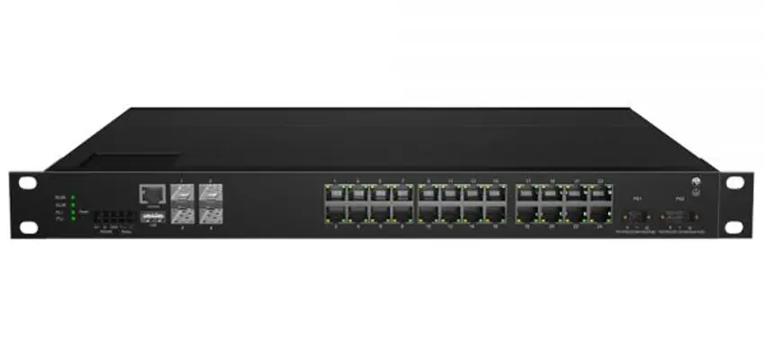 مفتاح صناعي مُدار من 10 جم-24x1 0/X Base-T PoE