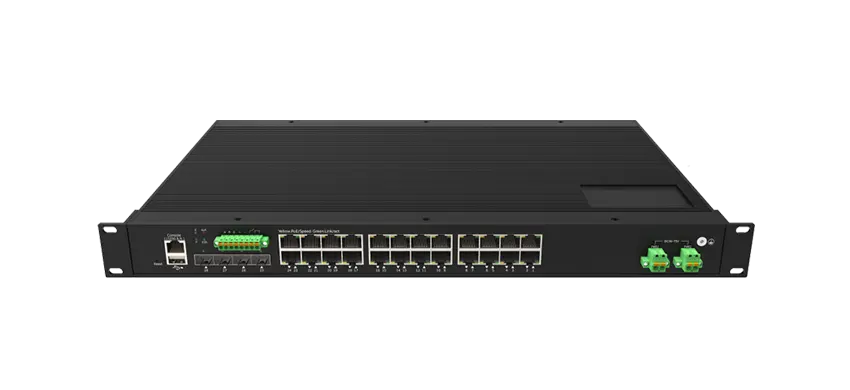 24xGE RJ45 ، 4x10G SFP دعم DI/DO و RS485 ، منفذ 1-4 يدعم BT 90w