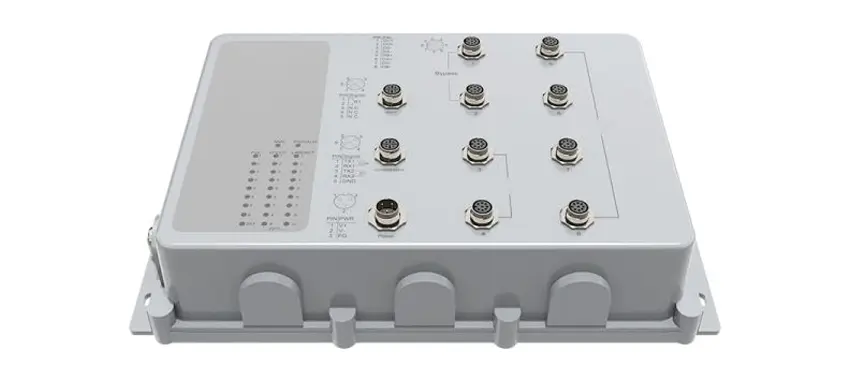 8 منافذ 10/1000 قاعدة-t مفتاح إيثرنت صناعي ، مقاوم للماء IP67