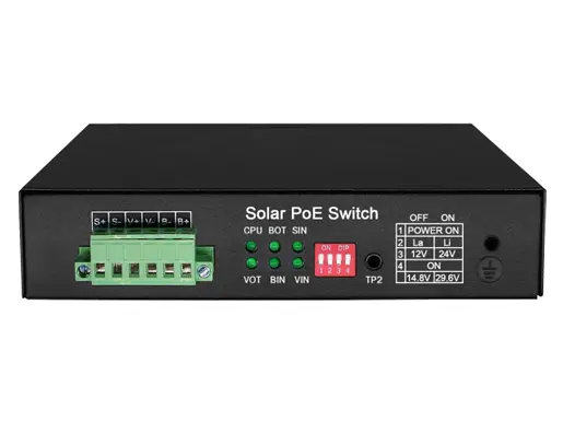 15A UPS Solar PoE Ethernet Switch 1GE 60W PoE + 2GE 30W PoE + 2GE Auto PoE + 1GE SFP