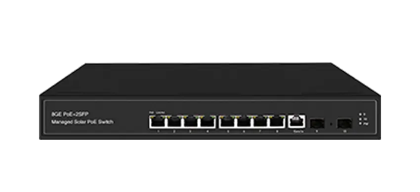 PoE الشمسية المدارة 8x1 0/Base Switch-TX Ports ، 2GE SFP