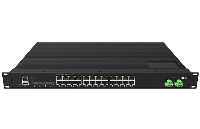 مفتاح Rackmount 3 مُدار صناعيًا 24x1 طبقة 0/57/M RJ45 ، Uplink 4x 1G/im SFP