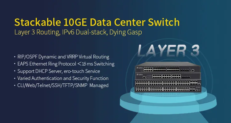 مفتاح مركز بيانات 10GE قابل للتكديس