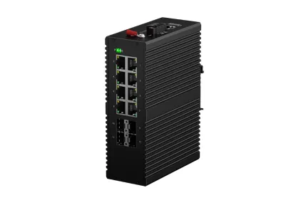 مفتاح كهربائي مُدار بالسكك الحديدية Din-Rail الصناعية 8x1 0/من من من من نوع RJ45 ، 4x1G SFP