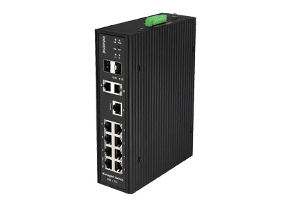 مفتاح Din-rail صناعي 3 Lite طبقة 10*10/من من من نوع RJ45 ، 2 * من نوع SFP مُدار من نوع Din-rail