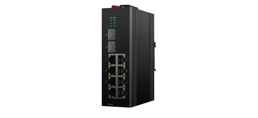 مفتاح دين السكك الحديدية الصناعي (مارفيل) من الطبقة 3 لايت مُدار 8x1 0/8000/im RJ45 PoE (المنفذ 1-2 يدعم BT90w) ، 2x x x x SFP