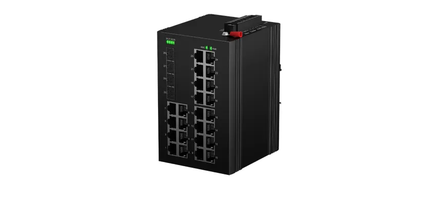 مفتاح تحويل مُدار من Rackmount الصناعي L2 24x1 0/من من من من Rackmount/M RJ45 ، وصلة الإرسال 4x10G SFP
