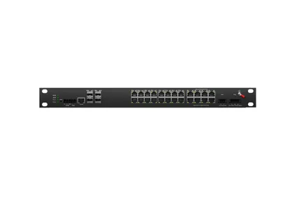 مفتاح صناعي مُدار من Rackmount 3 Lite ، مفتاح 24x1 0/من من RJ45 ، وصلة الإرسال 4x10G SFP